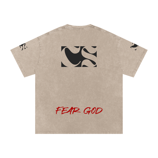 Snow Washed Oversized Cotton T-Shirt