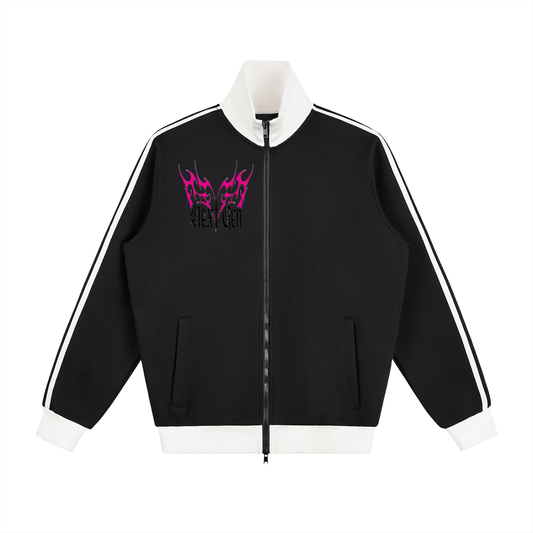 Contrast Side Stripe Fleece Track Jacket