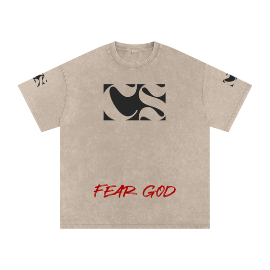 Snow Washed Oversized Cotton T-Shirt