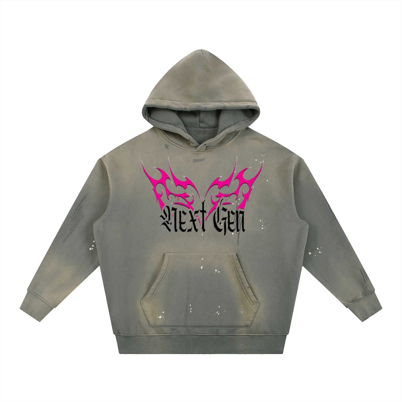 Distress black oversized Hoodie-minimal streetwear essential