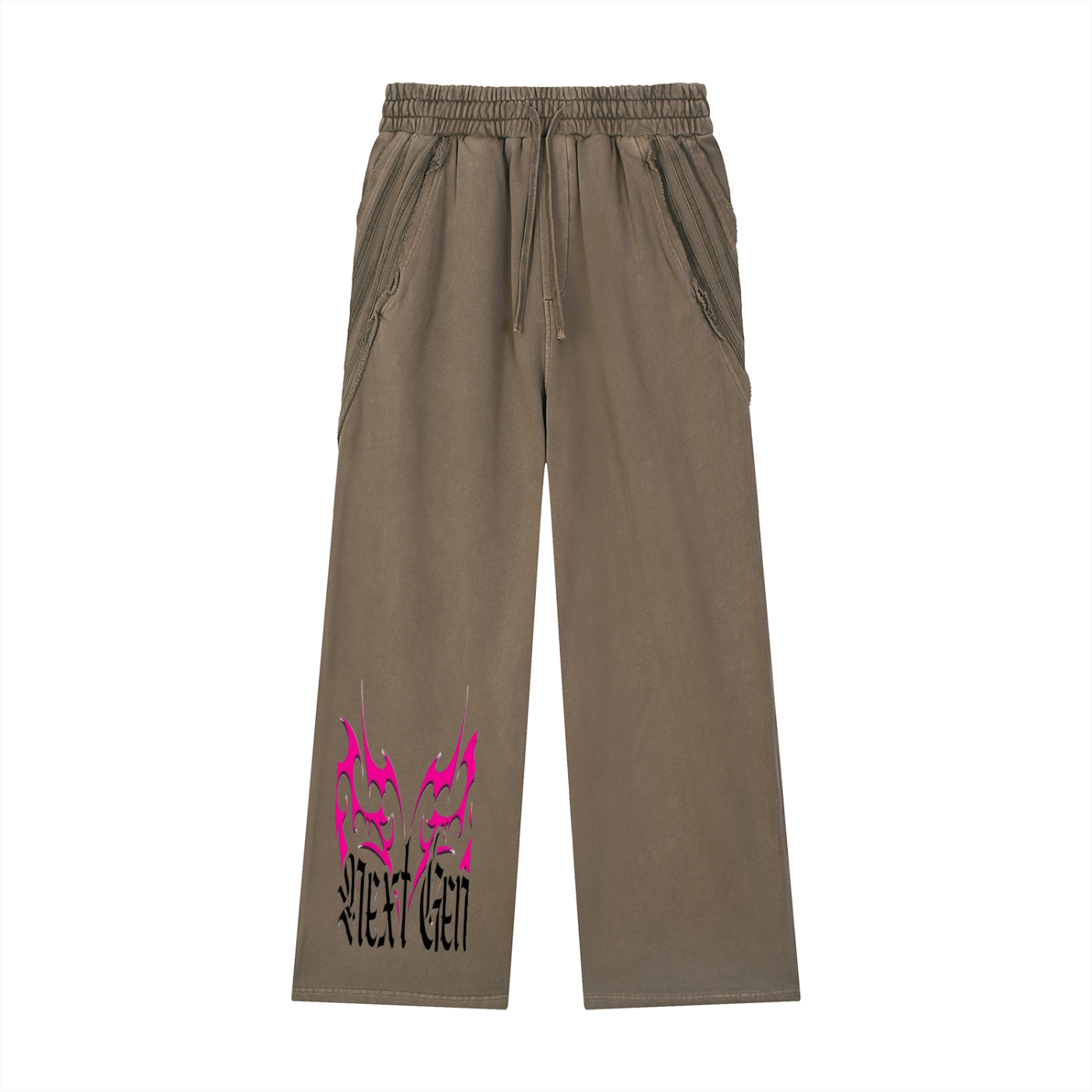 Snow Washed Tape Raw Edge Sweatpants