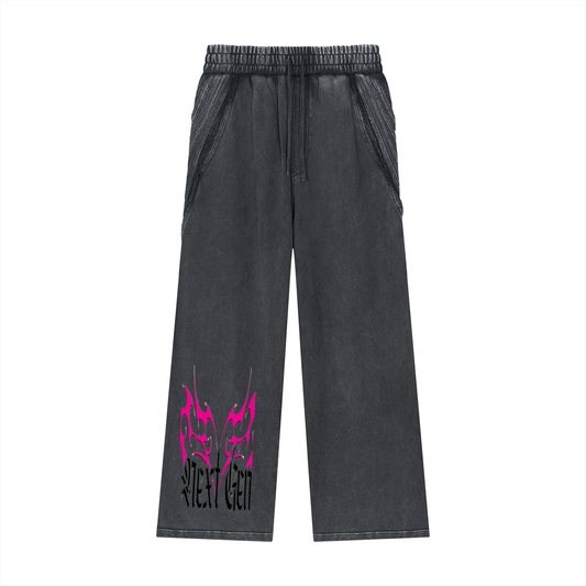 Snow Washed Tape Raw Edge Sweatpants