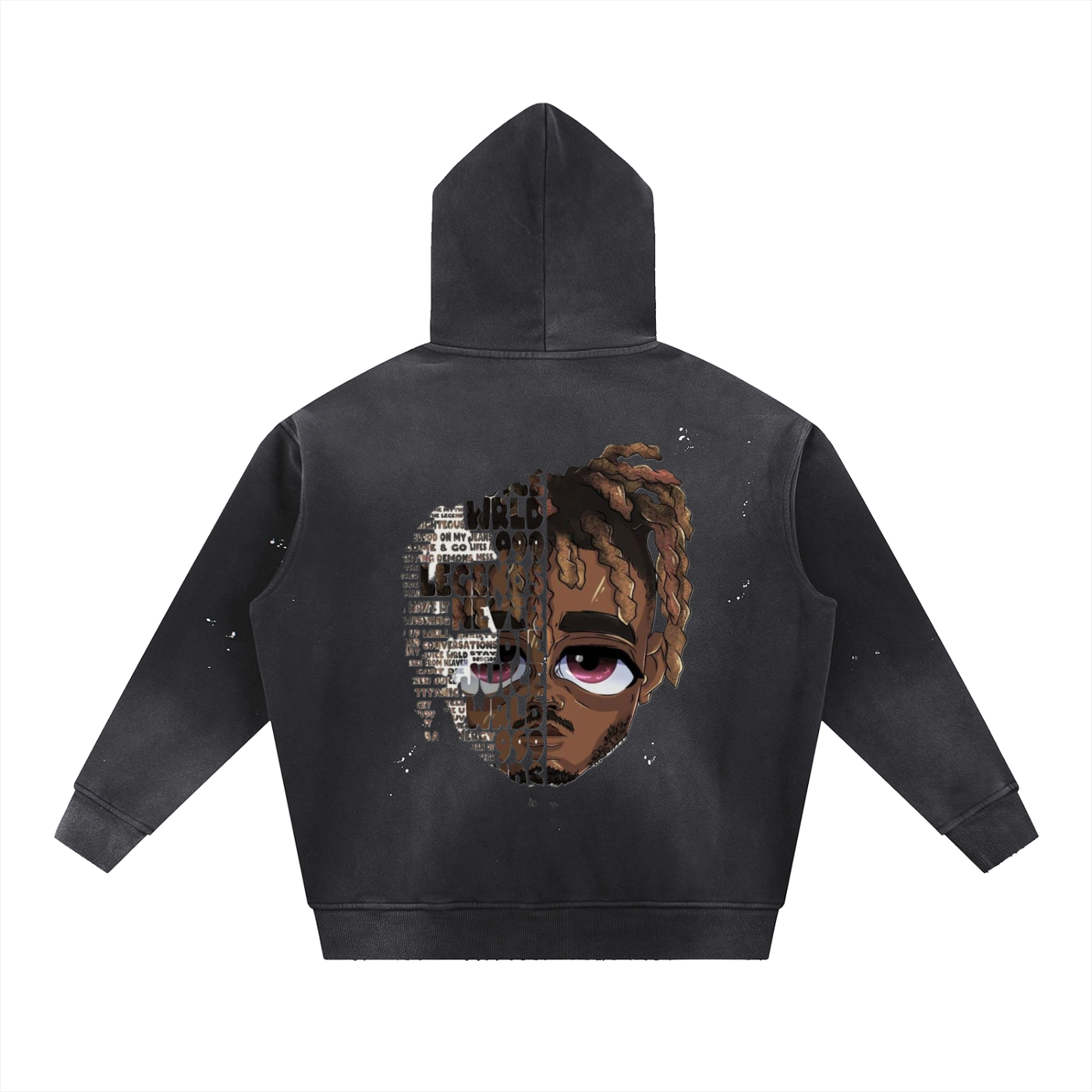 Distress black oversized Hoodie-minimal streetwear essential